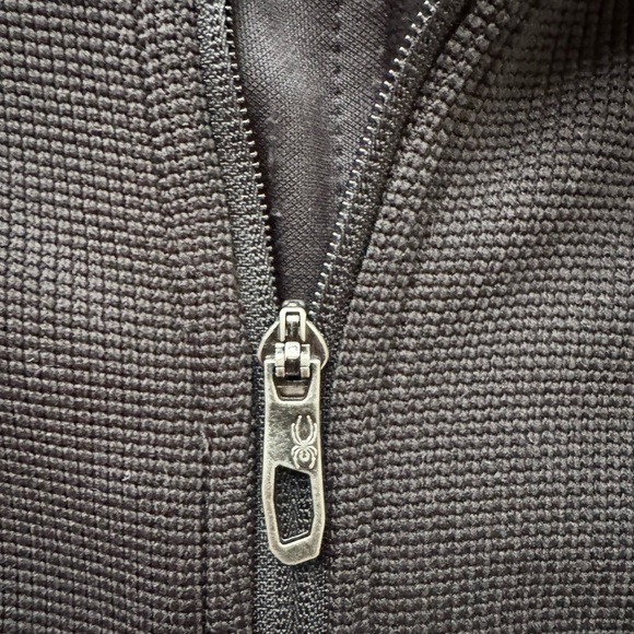 Spyder Men’s Black Full Zip Fleece Jacket Logo Zipper Size M - Picture 4 of 6